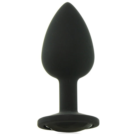 Booty Bling Small Jeweled Silicone Plug in Black/Crystal