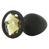 Booty Bling Small Jeweled Silicone Plug in Black/Crystal