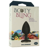 Booty Bling Small Jeweled Silicone Plug in Black/Crystal