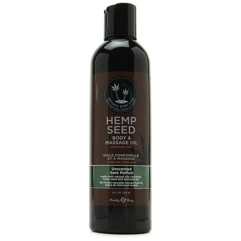 Hemp Seed Massage & Body Oil Unscented in 8oz/236ml
