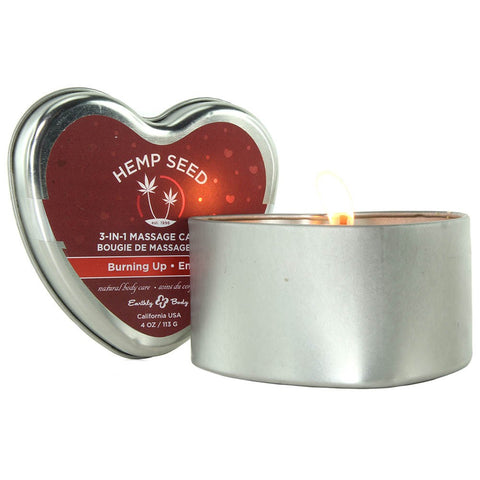 Hemp Seed 3-in-1 Heart Candle 4oz/113g in Burning Up