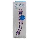 Purple Rain Ribbed Glass Dildo