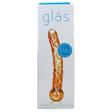 Orange Tickler Glass Dildo