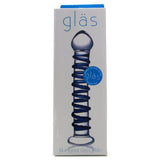 Blue Spiral Glass Dildo