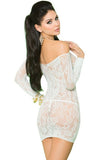 Minty Lace Off Shoulder Mini Dress in OS