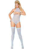 Powder Blue Cupless Teddy with Thigh Highs in OSXL