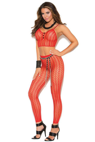 Red Hot Knit Cami and Stockings in OS
