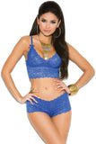 Persian Blue Lace Cami and Boyshorts in M