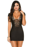 Black Boho Mini Dress in S