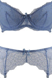 Cindy Ice Blue Bra, Garter and Panty in S/M