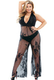 Nicki Black Jumpsuit and Panty in 3X/4X