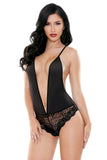 Sheila Plunge Neck Teddy in S/M