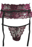Janelle Lace Bra, Cinching Garter & Panty in M/L