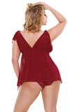 Ruby Cutout Babydoll and Panty in 3X/4X