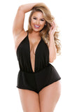 Cassandra Deep Plunge Romper in 1X/2X