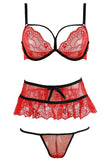 Tatiana Caged Bra, Skirt and G-String Set in S/M