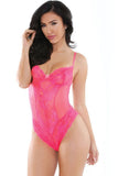 Kim Hot Pink Dot Mesh Teddy in M/L