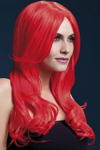 Khloe Wig in Neon Red