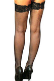Fishnet Lace Up Corset Thigh Highs in OS