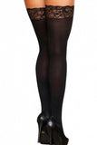 Lace Top Sheer Thigh Highs in OS