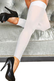 White Footless Sheer Thigh Highs in OS