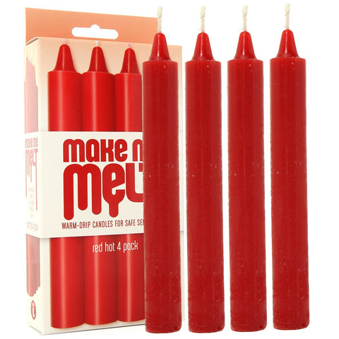 Make Me Melt Warm Drip Candles 4 Pack in Red