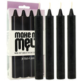Make Me Melt Warm Drip Candles 4 Pack in Black