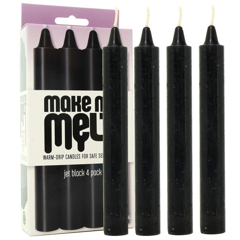 Make Me Melt Warm Drip Candles 4 Pack in Black