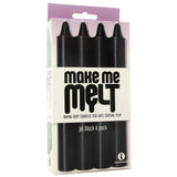 Make Me Melt Warm Drip Candles 4 Pack in Black