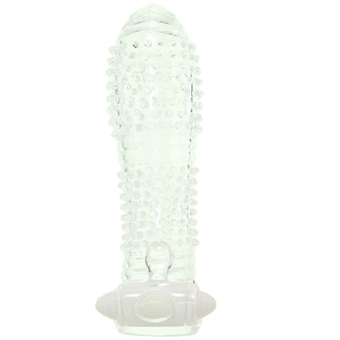 Sextenders Nubbed Vibrating Enhancer Sleeve in Clear