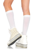 Nylon Knee Highs in White