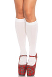 Nylon Knee Highs in White