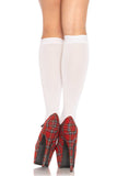 Nylon Knee Highs in White