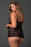 Stretch Lace Keyhole Chemise in OSXL