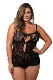 Stretch Lace Keyhole Chemise in OSXL