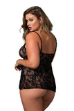 Stretch Lace Keyhole Chemise in OSXL