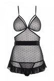 Swiss Dot Apron Babydoll and G-String in OS