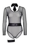 Very Dirty Cop Black Fishnet Teddy in OS