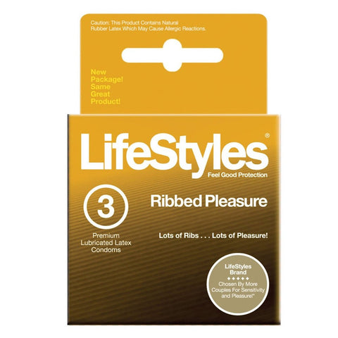 LifeStyles Pleasure Ribbed Condoms in 3 Pack