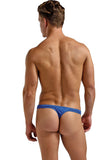 Cobalt Blue Silk Pouch Thong in S