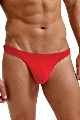 Bright Red Silk Pouch Thong in L