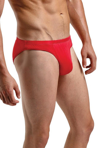 Bright Red Silk Men's Brief in M