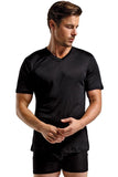 Black Silk Knit T-Shirt in S