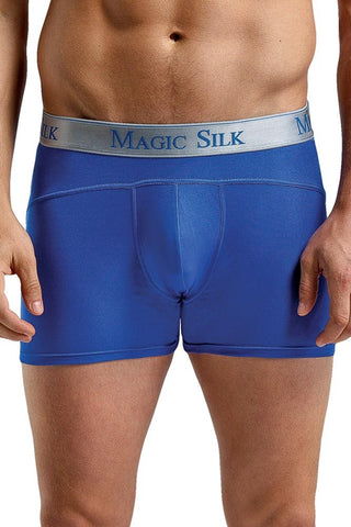 Royal Blue Silk Button Pouch Boxers in L