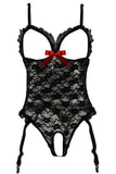 Luv Lace Cupless & Crotchless Teddy in S/M
