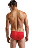 Bright Red Silk Mini Pouch Brief in XL