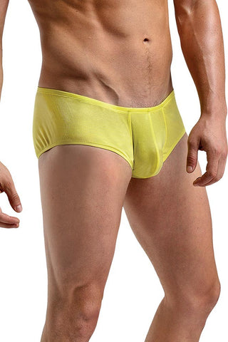 Yellow Silk Mini Pouch Brief in S