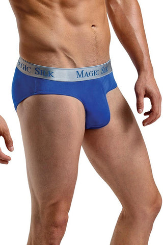 Cobalt Blue Silk Lo Rise Bikini Brief in M