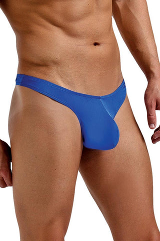 Cobalt Blue Silk Mini Pouch Thong in S