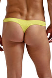 Yellow Silk Mini Pouch Thong in S